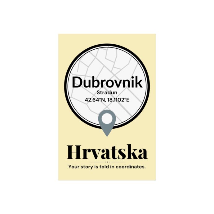Dubrovnik Coordinates Poster