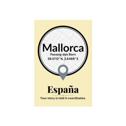 Mallorca Coordinates Poster