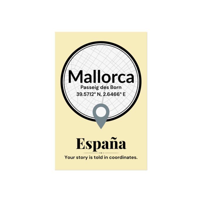 Mallorca Coordinates Poster