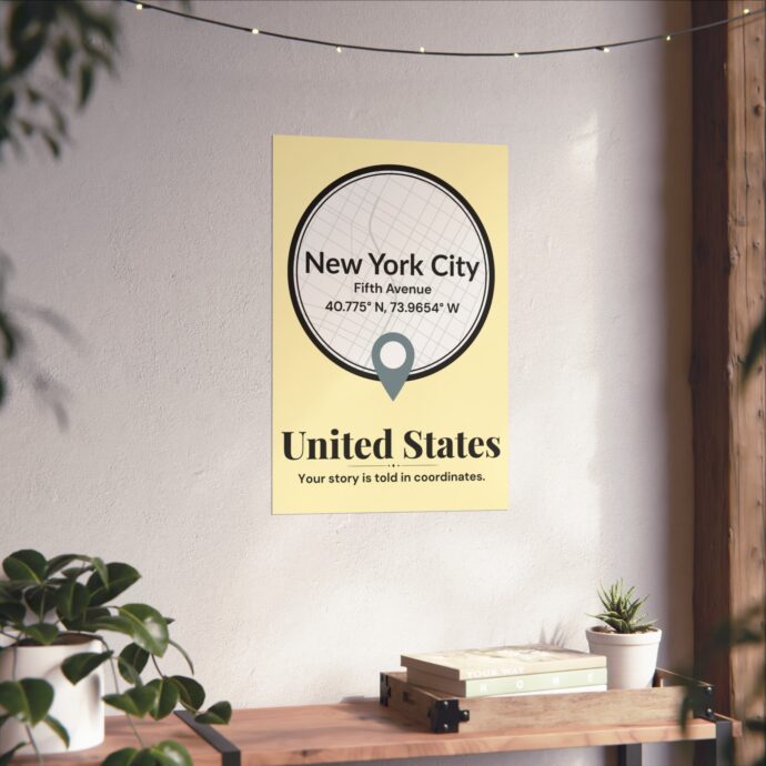 New York Coordinates Poster - Image 2
