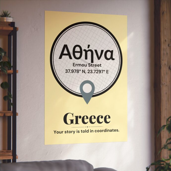Athens Coordinates Poster - Image 4