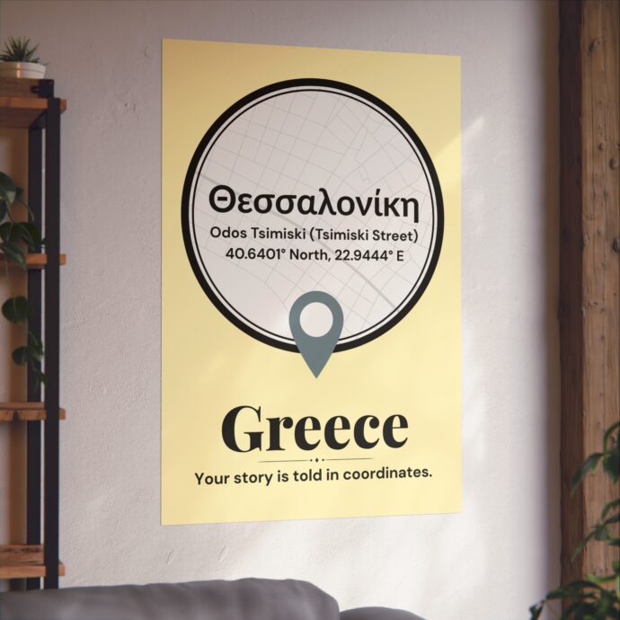 Thessaloniki Coordinates Poster - Image 4