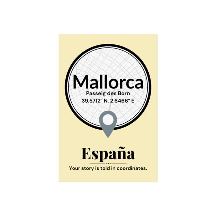 Mallorca Coordinates Poster - Image 3
