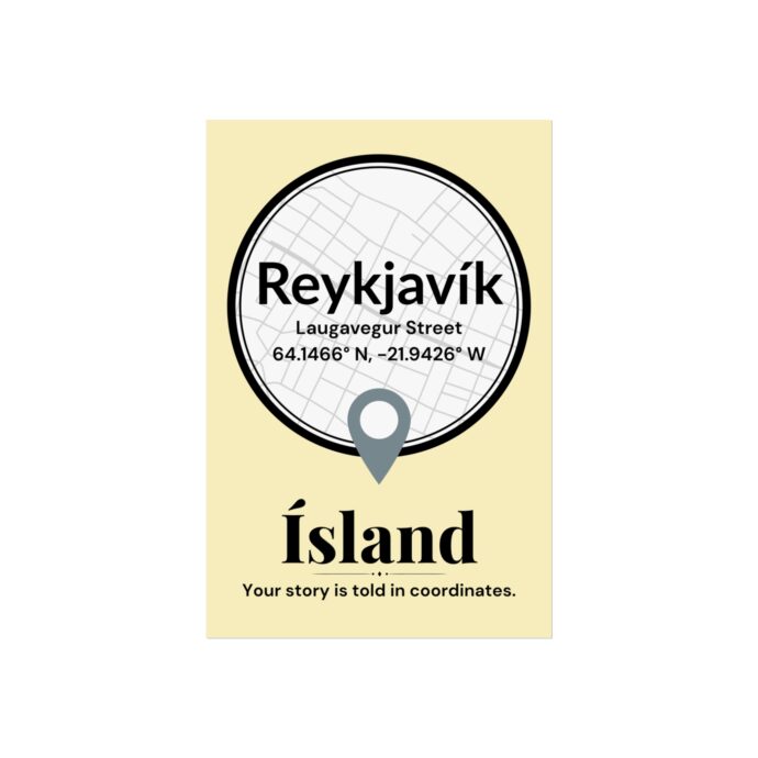 Reykjavík Coordinates Poster - Image 3