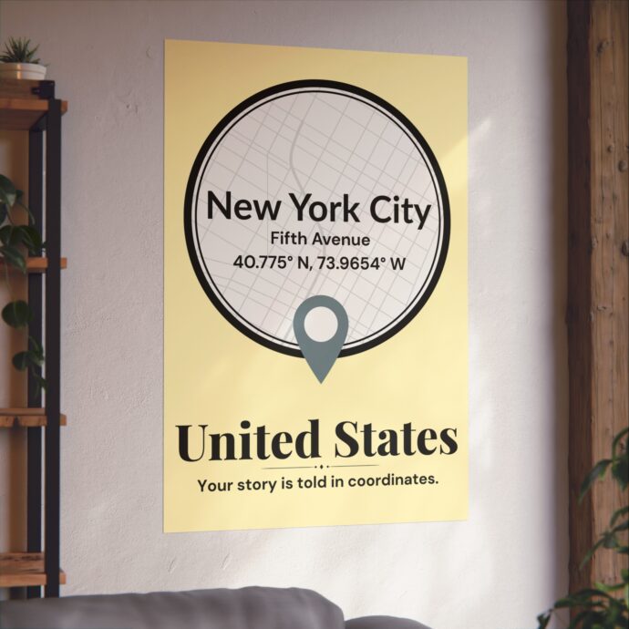New York Coordinates Poster - Image 4