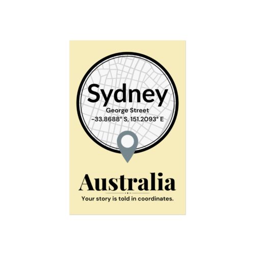 Sydney Coordinates Poster