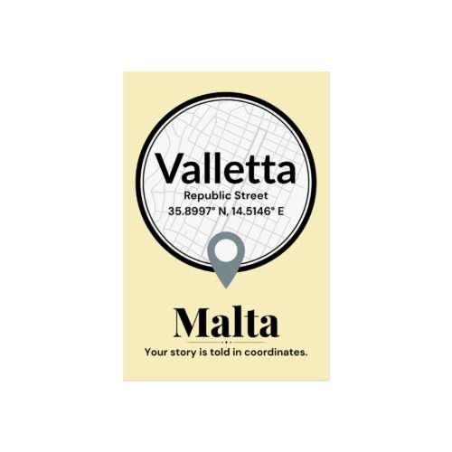 Valletta Coordinates Poster