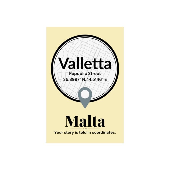 Valletta Coordinates Poster