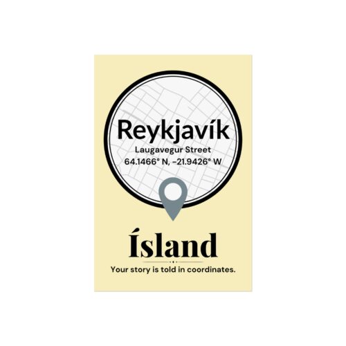 Reykjavík Coordinates Poster